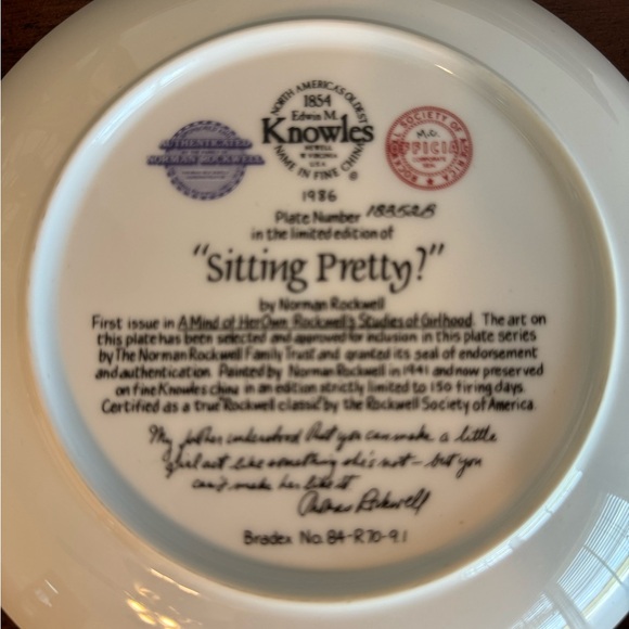 NORMAN “SITTING PRETTY?” PLATE 1986 KNOWLES CHINA - Picture 5 of 10